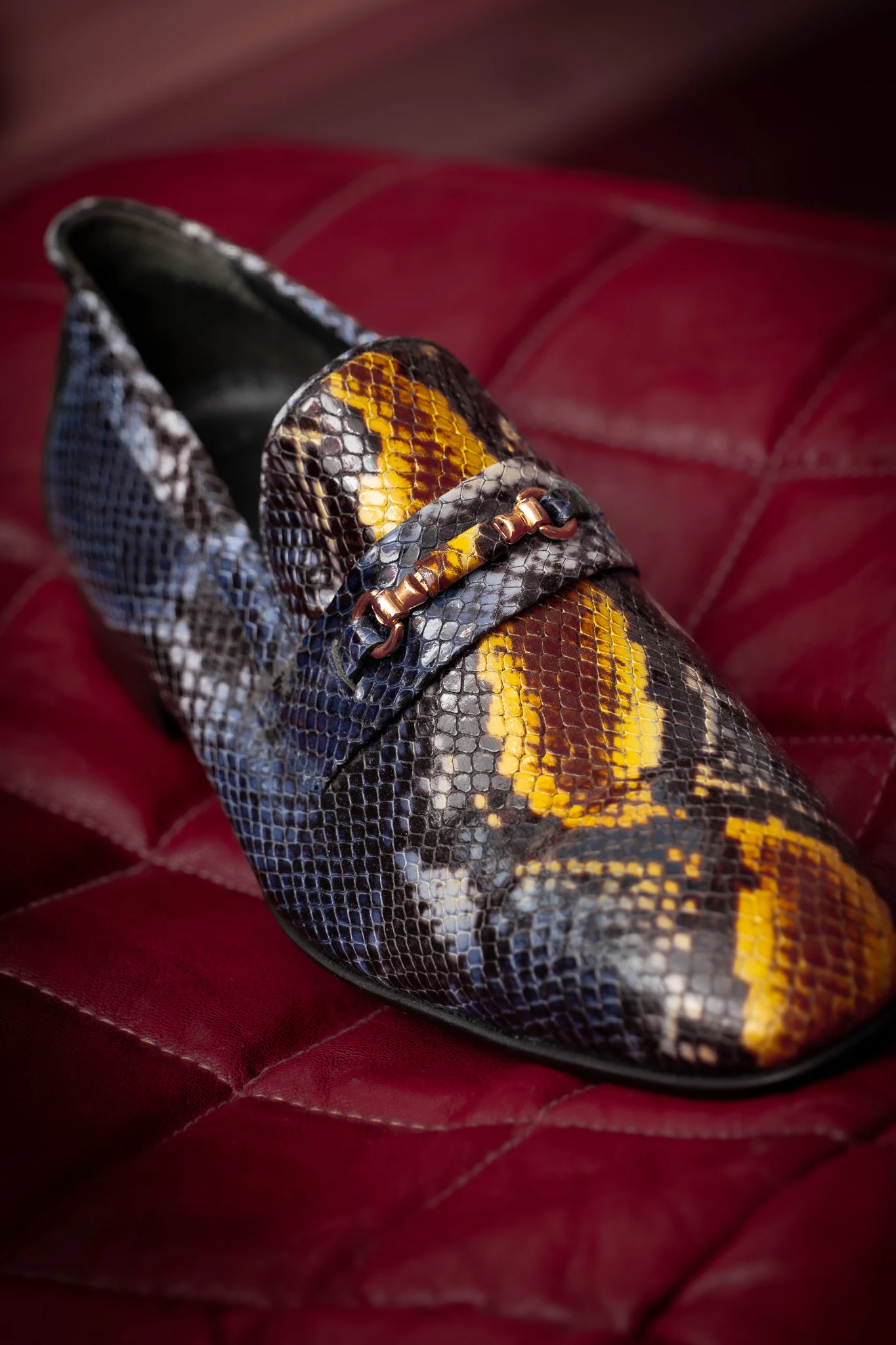 Herren-Loafer in Schlangenleder-Optik
